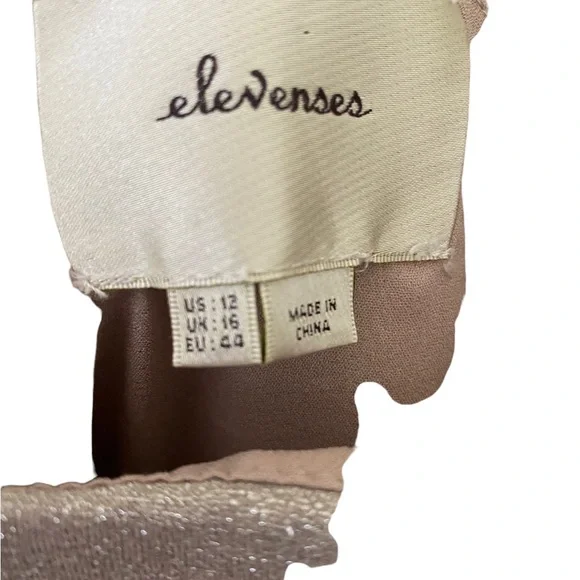 SOLD Elevenses Anthropologie Silver Shimmer Luna Dress Size 12 Strapp - Picture 5 of 6